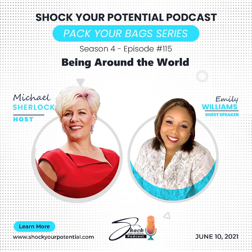Shock Your Potential podcast episode artwork featuring Emily Williams